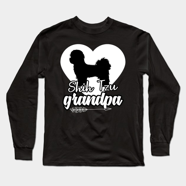 Proud Shiba Inu Grandpa Heart Arrow FatherDay Long Sleeve T-Shirt by KittleAmandass